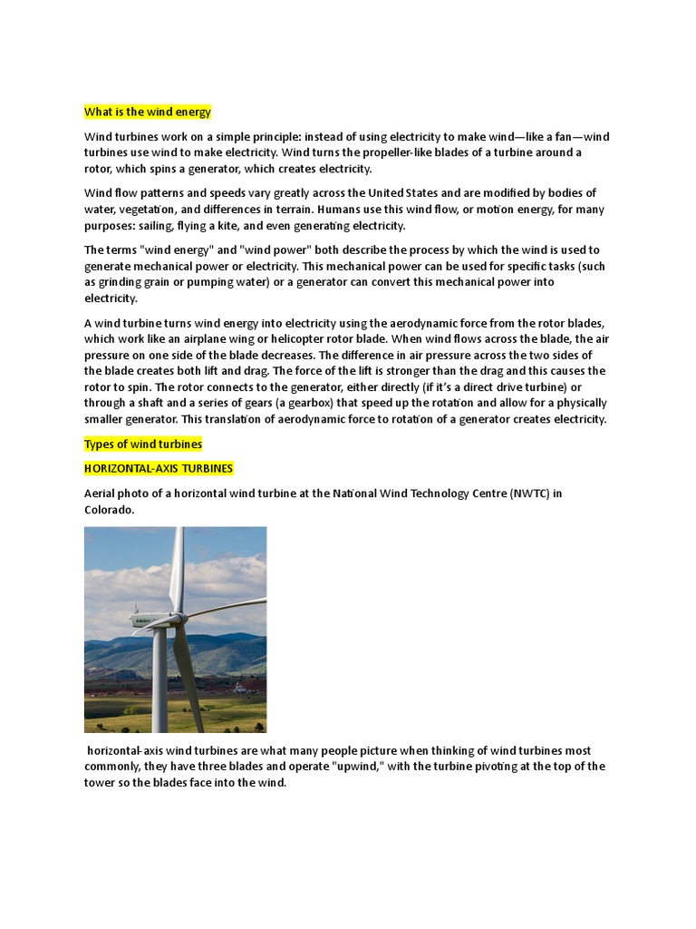 Understanding Wind Energy and Turbines | PDF | Wind Turbine | Wind Power