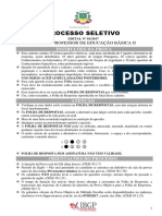 Ibgp 2017 Prefeitura de Andradas MG Professor Educacao Basica LL Prova