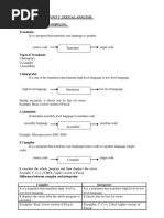 Introduction To Compiler Lexical Analysis Notes