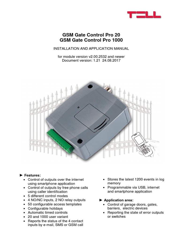Gate Control Pro 20 1000 v2 00 2532 Manual en 13 09 2017 PDF