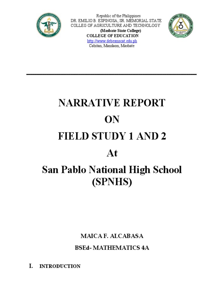 Narrative Report On Fs1 2 (Maica F Alcabasa Bsed Math 4a) PDF