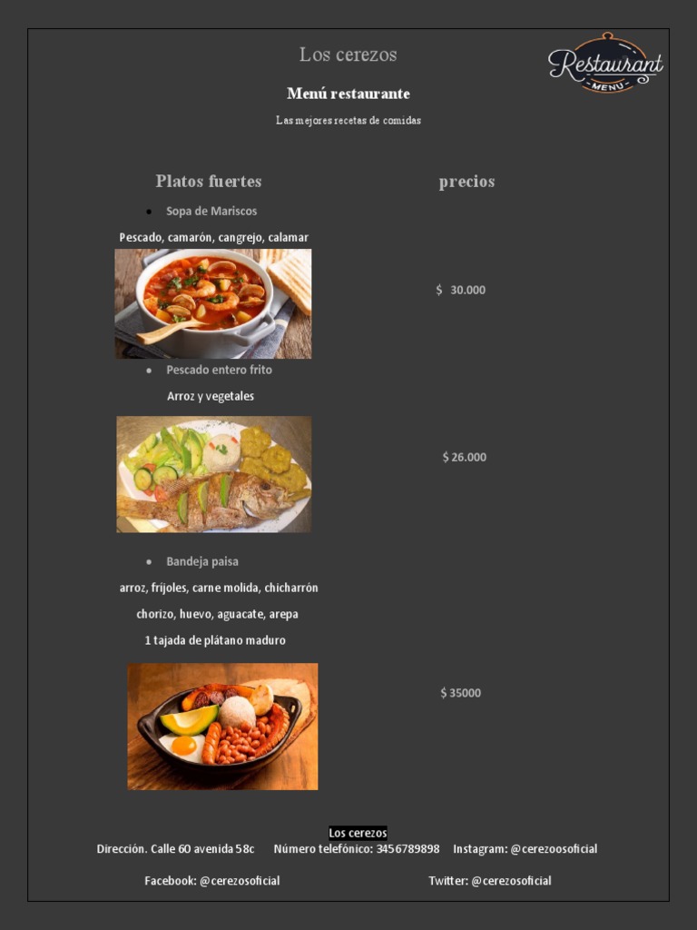 Menú Restaurante PDF