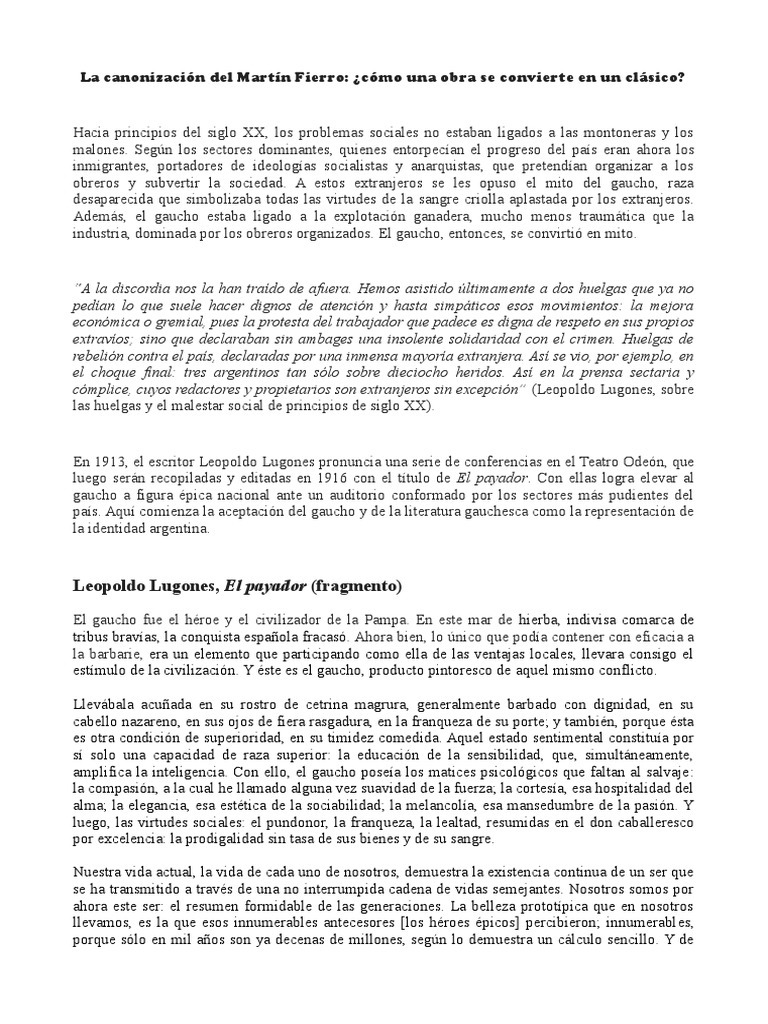 Martin Fierro Lecturas Pdf
