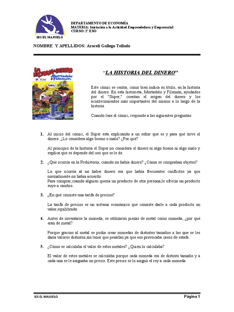 La Historia del Dinero en Cómic | PDF | Bancos | Dinero