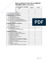 Ejercicio 2 Matriz de Norma Vs Procesos NMX 17025