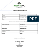Certificado de desinsetização com produto Demand 2,5 CS