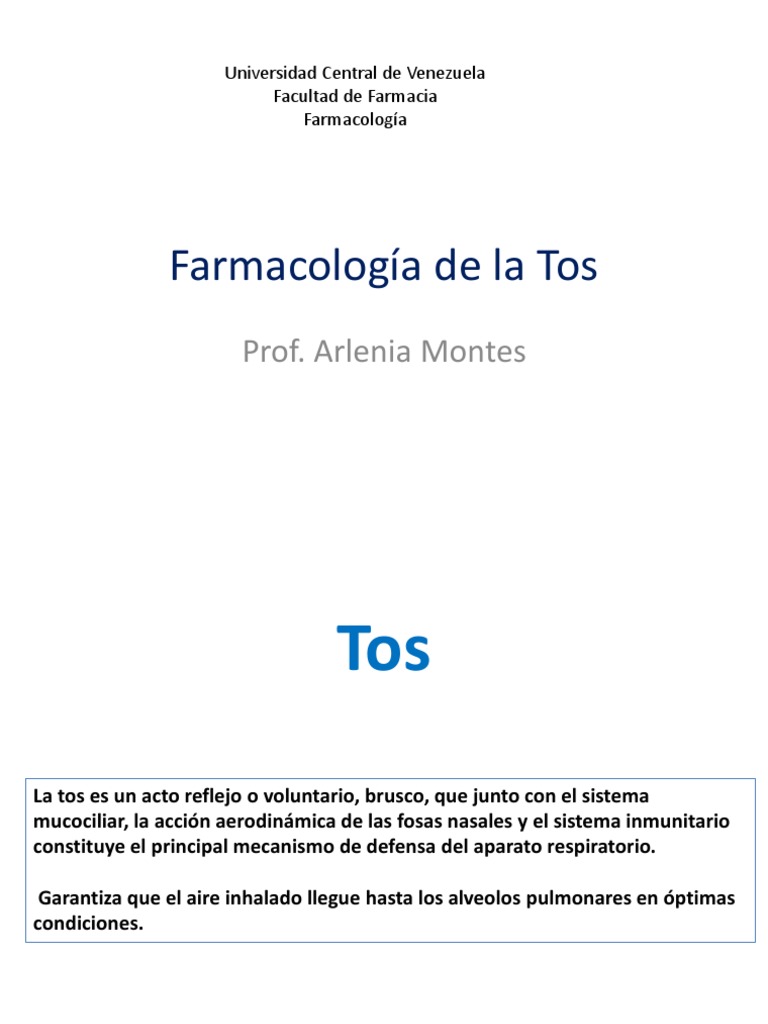 Farmacología y Tratamiento de la Tos | PDF | Tos | Sistema respiratorio