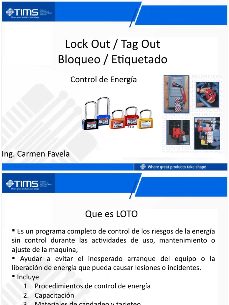 Lock Out / Tag Out Bloqueo / Etiquetado: Control de Energía | Descargar ...