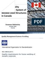 Quality Management System of Welded Steel Structures in Canada