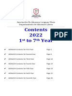 2022 - AEXALEVI Contents-1st To 7th Year - Libres - FV