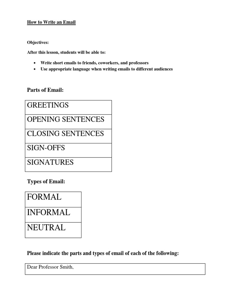 Formal And Informal Email