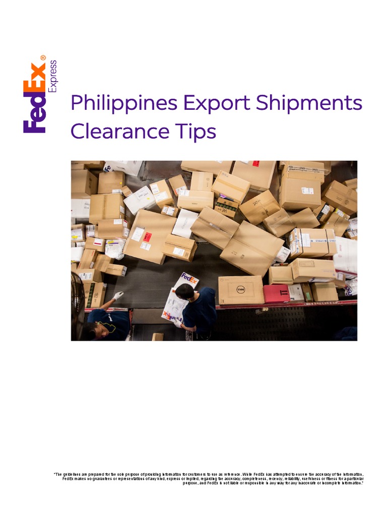 Fedex Apac Export Clearance Guideline en PH PDF Food And Drug