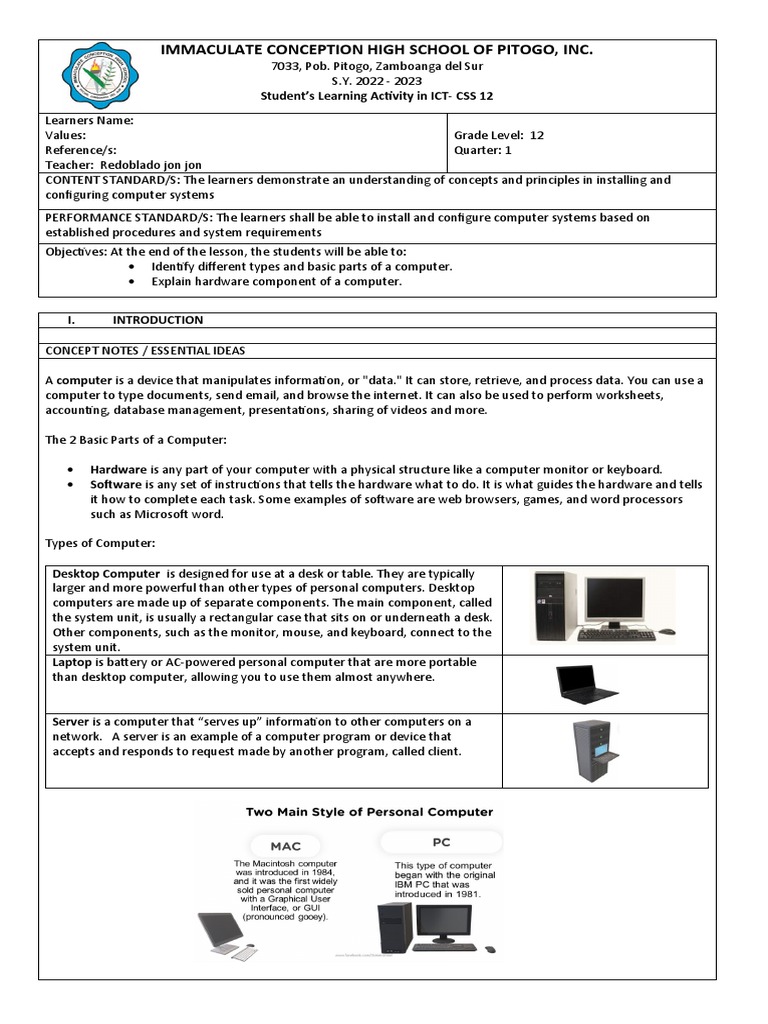 An Overview of Computer Hardware Components and Their Functions A