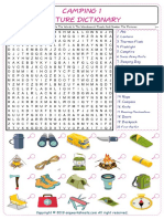 Camping Find and Circle The Words in The Wordsearch Puzzle and Number The Pictures 9385