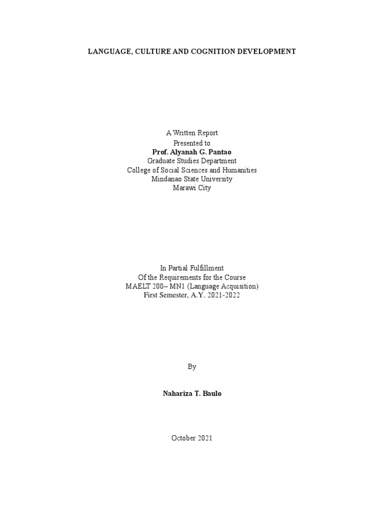 MAELT 200 Written Report | PDF | Linguistics | Grammar