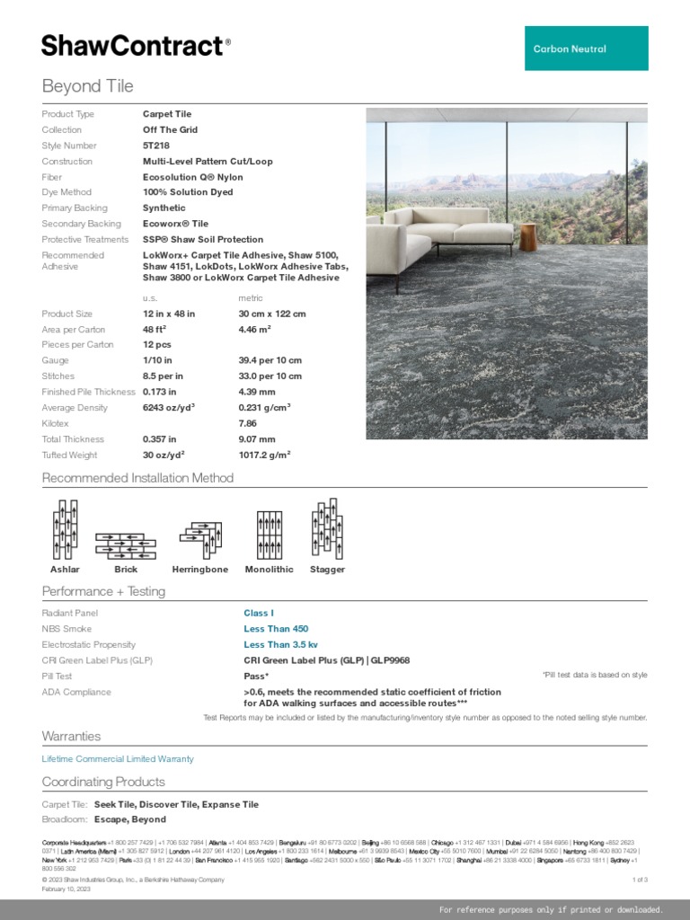 Specification (Beyond Tile - 5T218) (PDF Generated On 2 - 10 - 2023 ...
