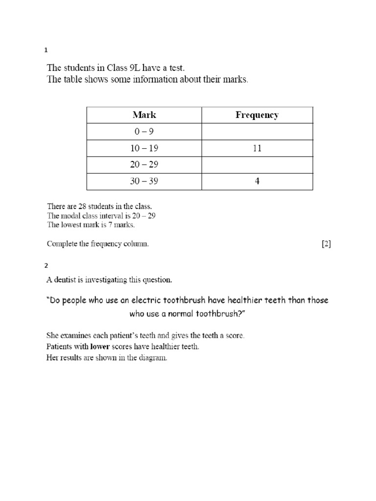 Data Handling Worksheet PDF