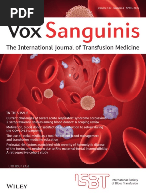 Vox Sanguin April 2022 - Opt1 | PDF | Medicine | Clinical Medicine