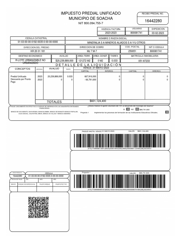 Municipio de Soacha Impuesto Predial Unificado | PDF | Servicios ...