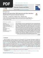 Motives and Antecedents Affecting Green Purchase Intention - Implications For Green Economic Recovery