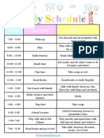 Daily Schedule For Kids Editable File