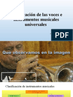 Clasificación de Las Voces e Instrumentos Musicales Universales