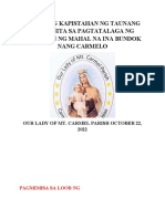 Dakilang Kapistahan Ng Taunang Paggunita Sa Pagtatalaga Ng Simbahan Ng Mahal Na Ina Bundok Nang Carmelo