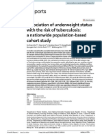 Association of Underweight Status With The Risk of Tuberculosis: A Nationwide Population Based Cohort Study