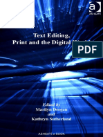 (Digital Research in The Arts and Humanities) Marilyn Deegan, Kathryn Sutherland - Text Editing, Print and The Digital World-Routledge (2008)