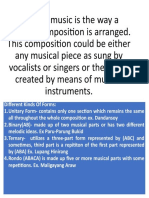 Form in music is the way a musical