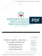 Képességfejlesztés, Mozgásterápia, Iskolaelőkészítő