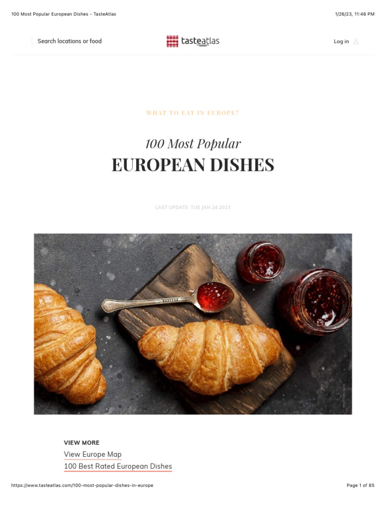 100 Most Popular European Dishes TasteAtlas | PDF | Cooking | Foods