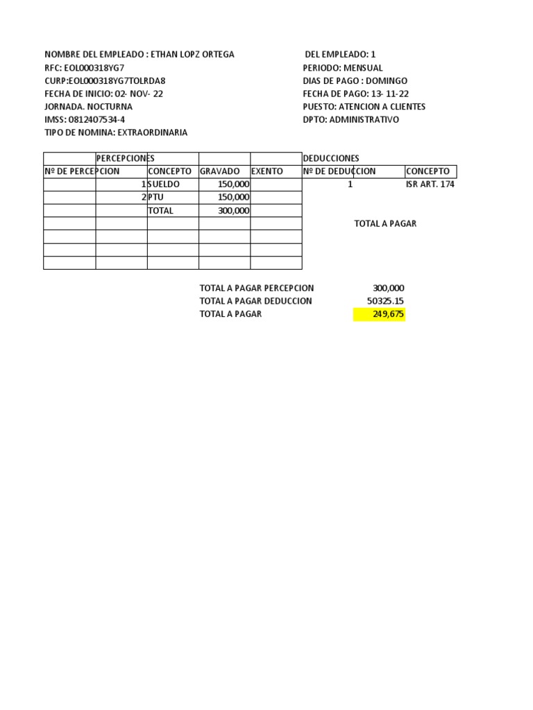 Calculo De Ptu E Isr Pdf