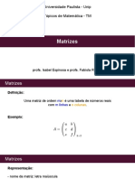 Universidade Paulista - Unip Tópicos de Matemática - TM Matrizes