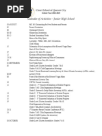 JHS Calendar of Activities 2022-23