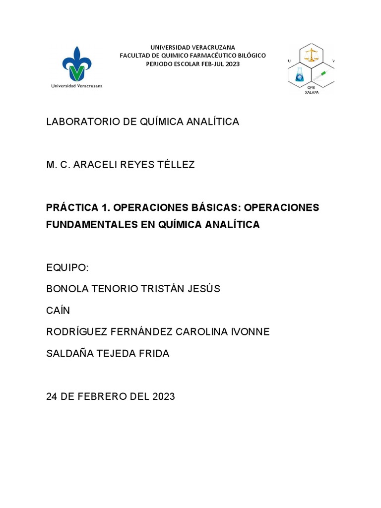 Introduction to basic laboratory operations and safety in analytical