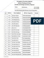 List of Candidates For Securities Representative Business License Examination