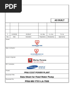 PRAI-M0-YT01-LA-7500 - As-Built - Data Sheet For Feed Water Pump