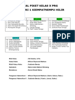 Jadwal Piket Kelas X PRG