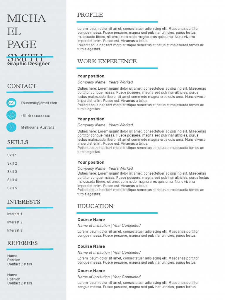 Copy of Professional Resume Template PDF