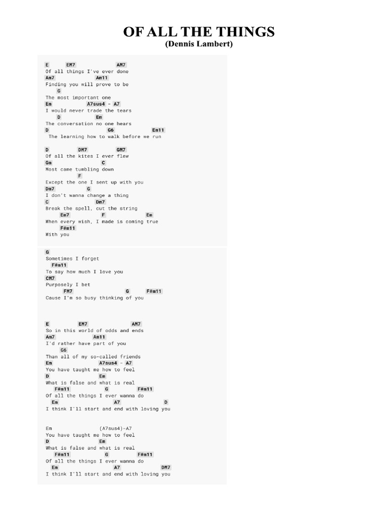 Of All The Things | PDF