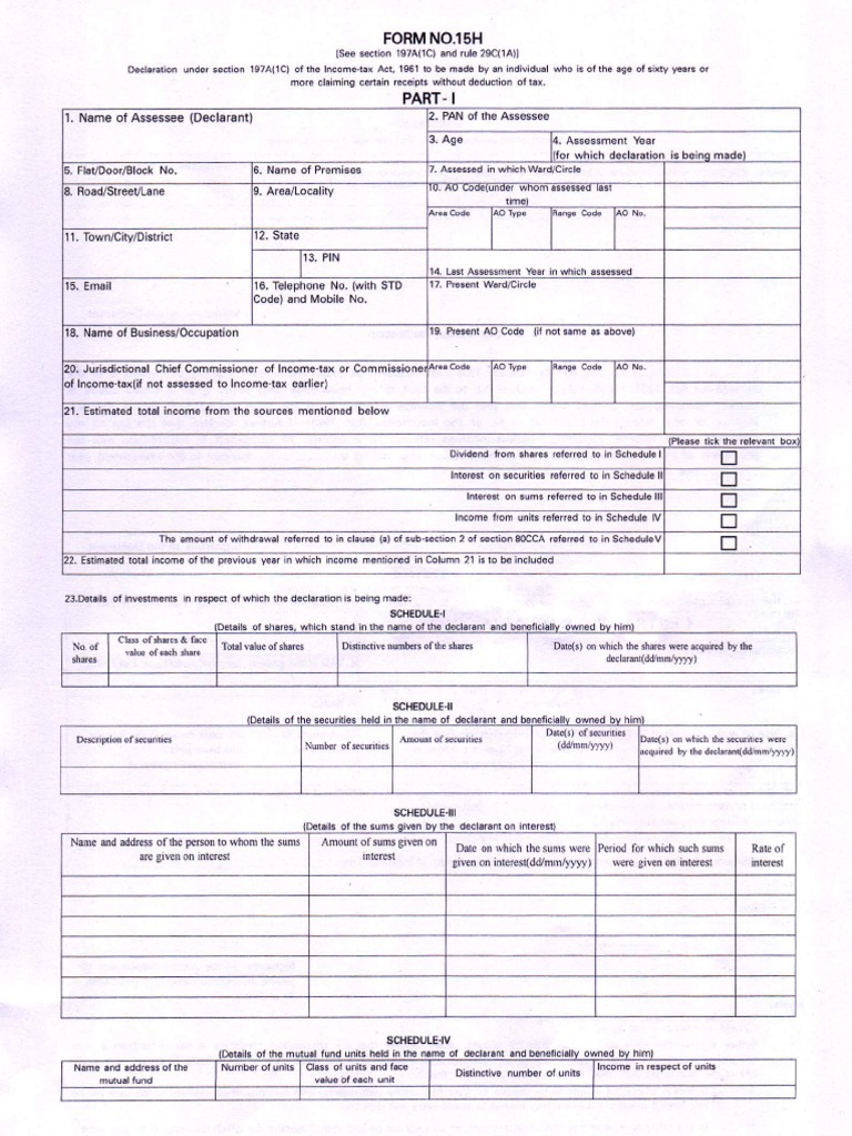Form 15 h pdf