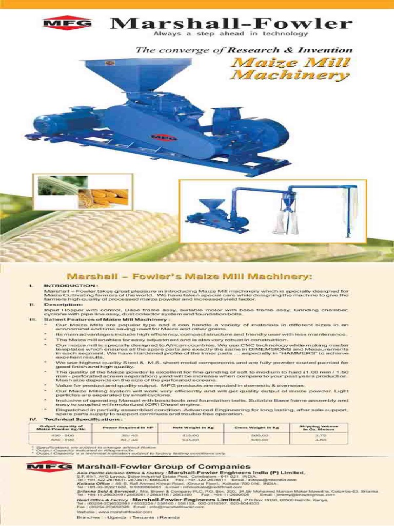 Maize Mill Machinery | PDF