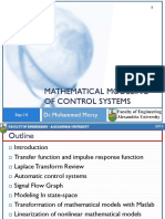 Mathematical Modeling of Control Systems