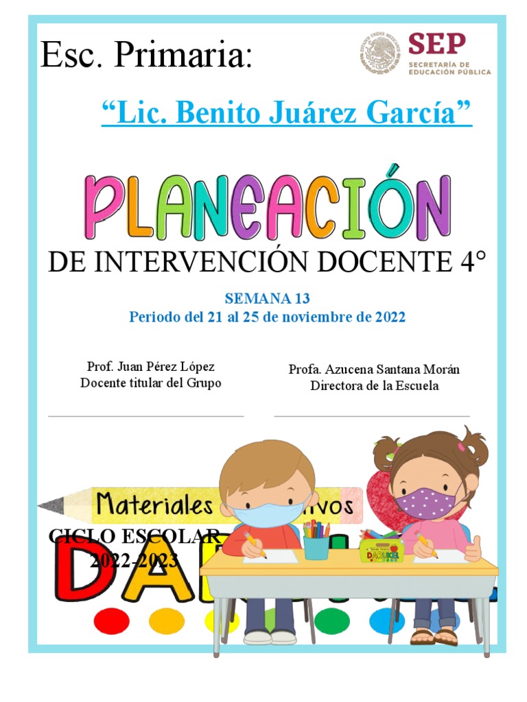 4° SEM13 PLANEACIÓN DE INTERVENCIÓN DOCENTE DARUKEL 20222023 PDF