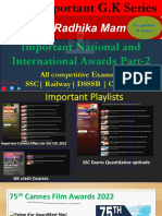 Important National and International Awards 2022