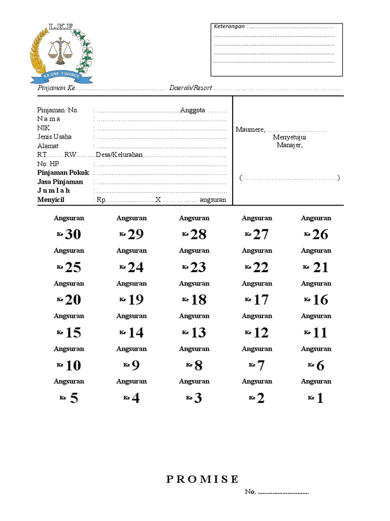 Contoh Promise Koperasi Mingguan | PDF
