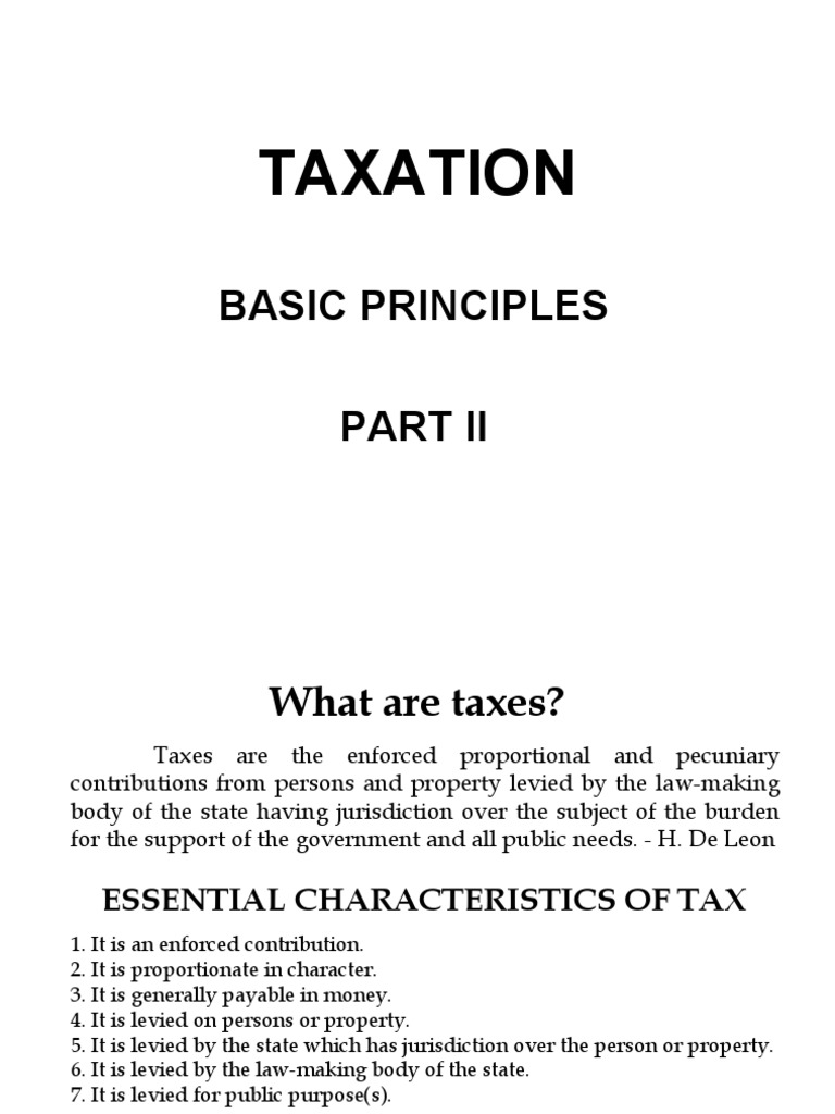 Taxation Session 2 D PDF Taxes Double Taxation