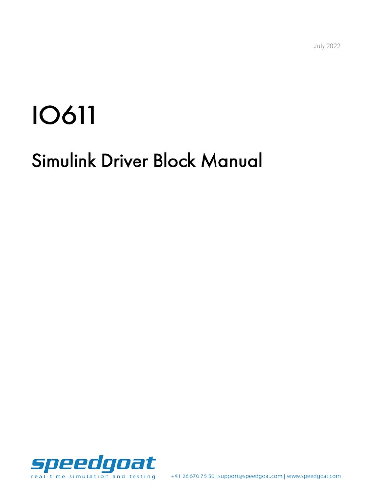 IO611 Simulink Driver Block Manual | PDF | Parameter (Computer ...