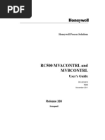 Honeywell RC500 MVACONTRL MVBCONTRL RTU Users Guide